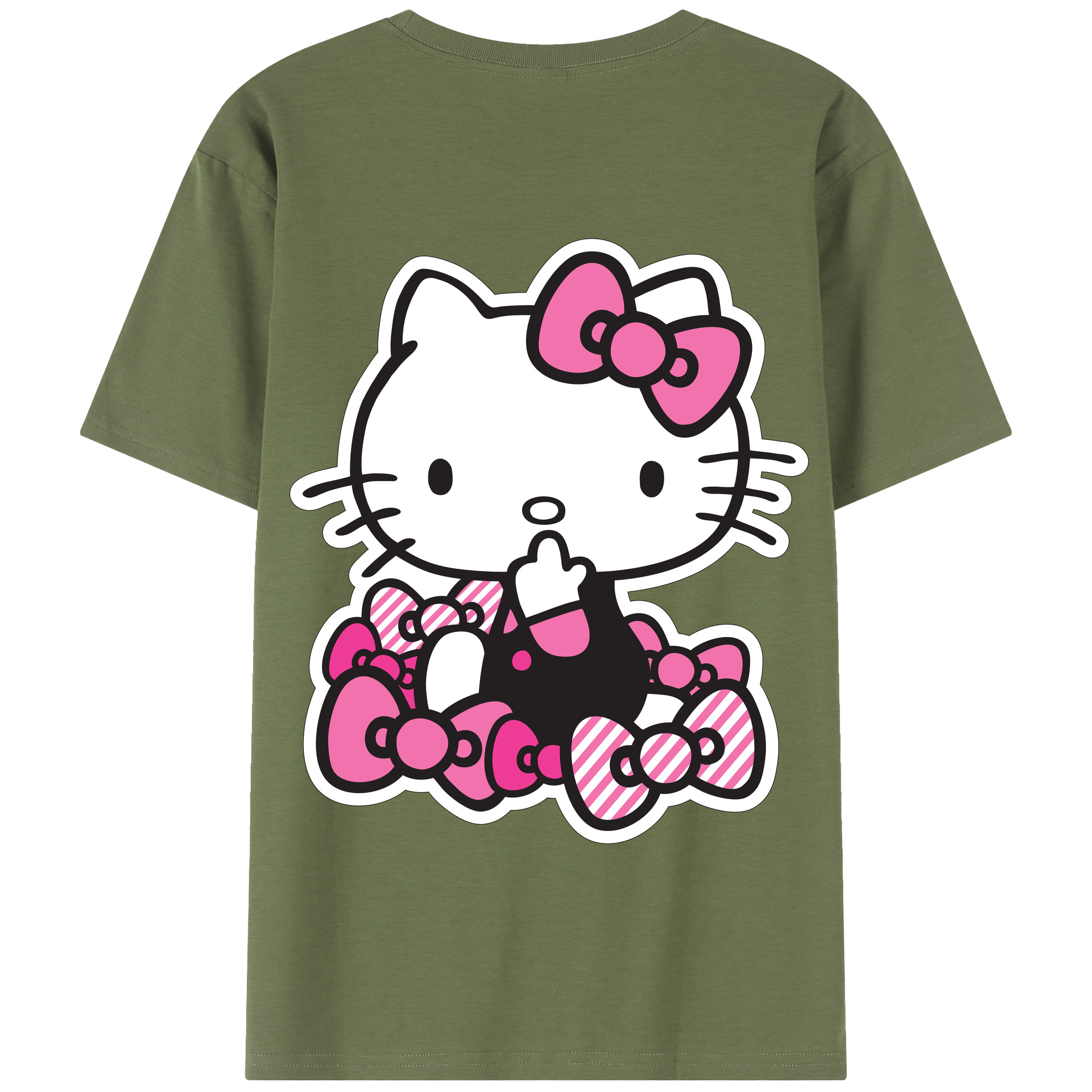 （画像用） Hello Kitty ハローキティ 綿100％半袖Tシャツ（背面プリント）